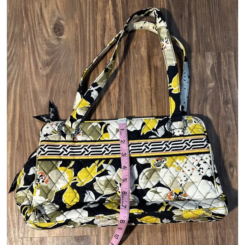 Vera Bradley Dogwood Handbag Purse Yellow And Black‎ Floral Pattern